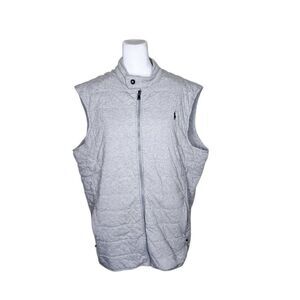 Polo Ralph Lauren Quilted Vest Full Zip Pockets Pony Logo Mens Size XL Gray
